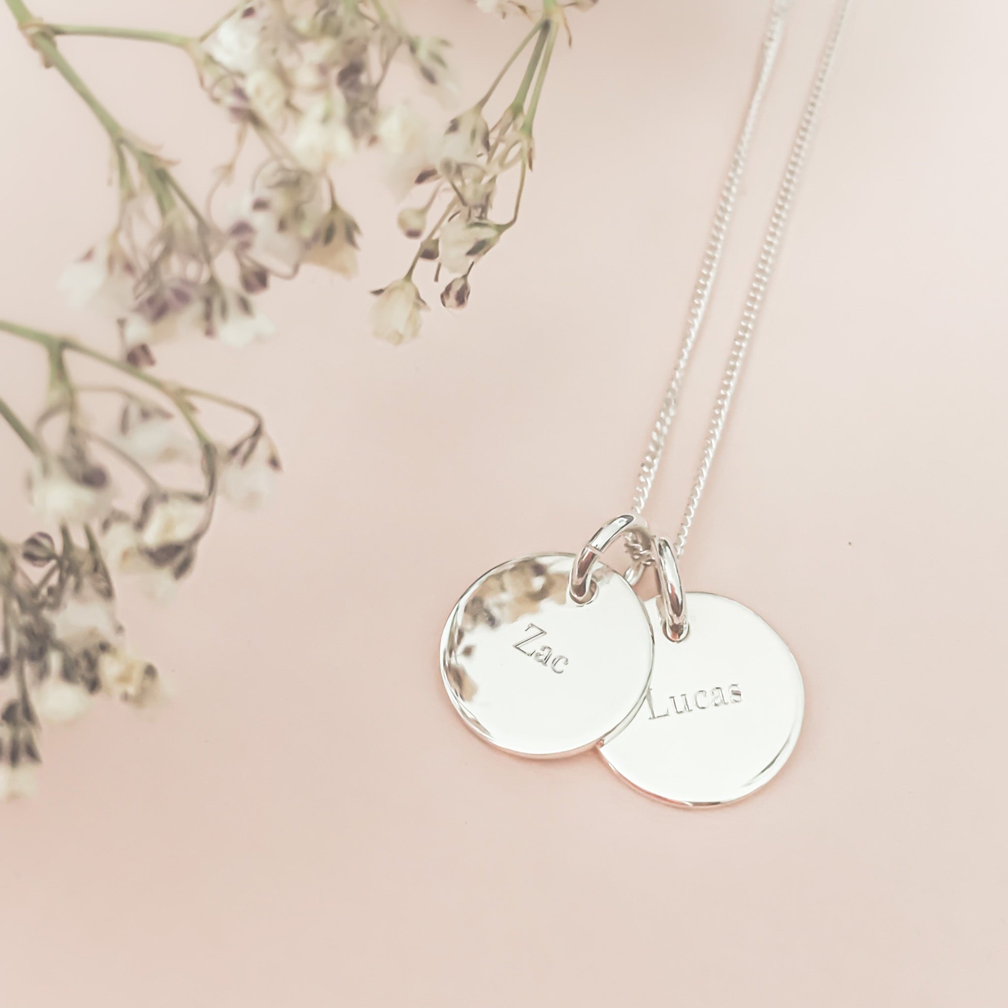 Kids Names Charm Necklace With Child Birthstone Necklace Best